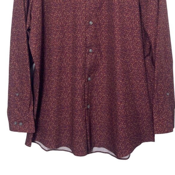 Apt 9 Slim Fit Long Sleeve Shirt Mens Large 16-16.5 Burgundy New WOT - Picture 4 of 8